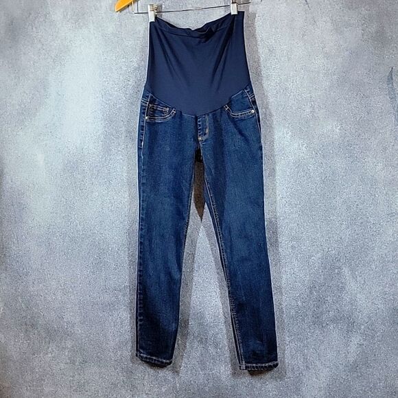 Indigeo Blue Secret Fit Belly Super Stretch Skinny Maternity Jeans - Picture 12 of 16